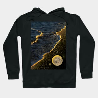 Romantic Glowing Coast - Unique Collage Art Original Creation Hoodie